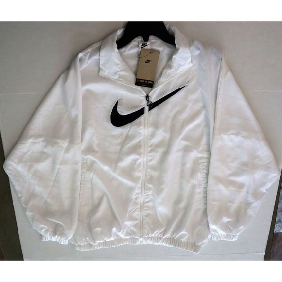 Nike DM6181 100 Women Sz M White Oversized Sportswear Essential Woven Jacket $10 - Picture 9 of 10